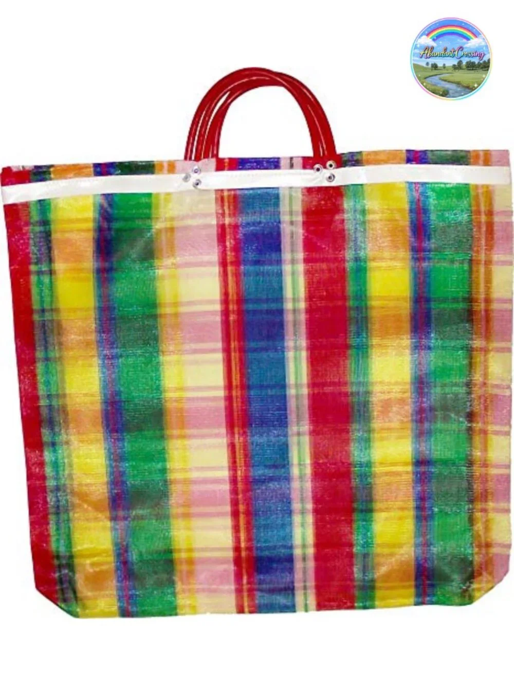 Reusable Mesh Grocery Bags, Market Tote, High Thread Plastic, 3 Pack, 20x22 in